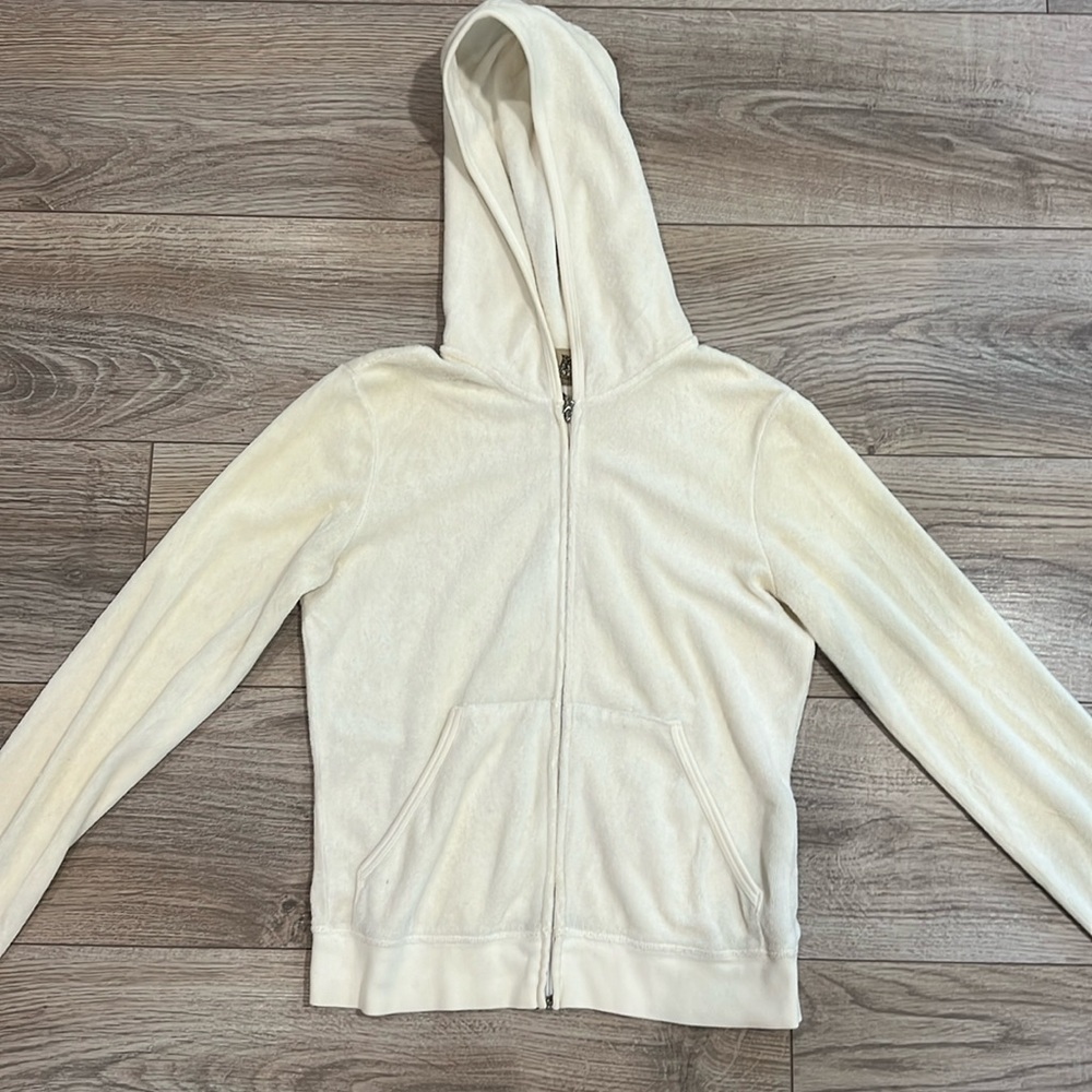 Juicy couture white terry zip up